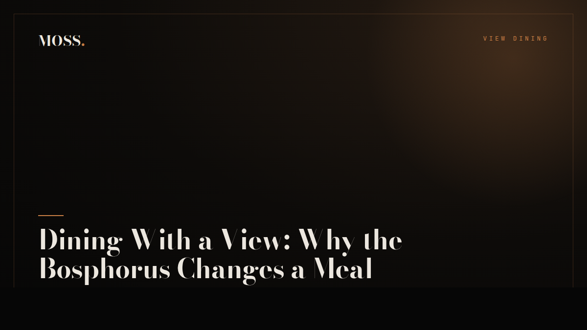 Dining With a View: Why the Bosphorus Changes a Meal