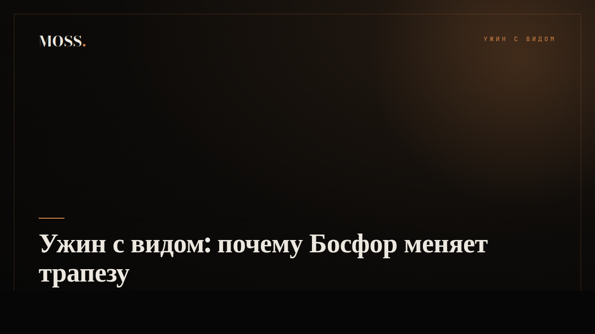 Ужин с видом: почему Босфор меняет трапезу