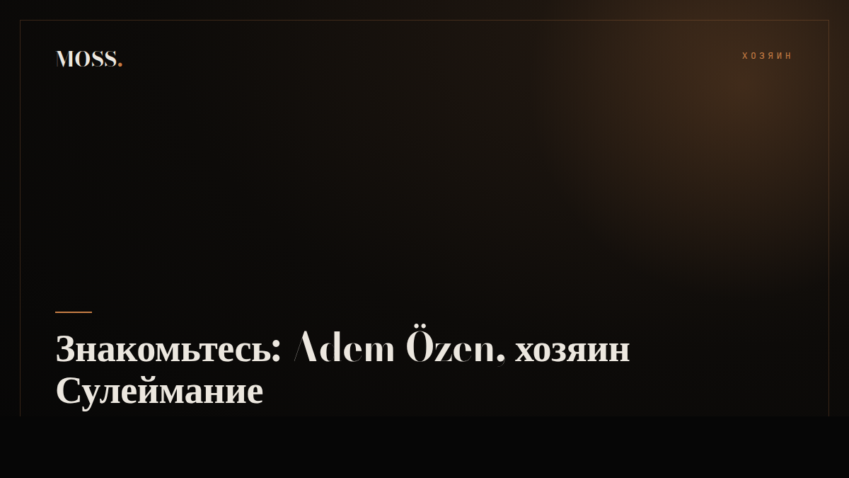 Знакомьтесь: Adem Özen, хозяин Сулеймание