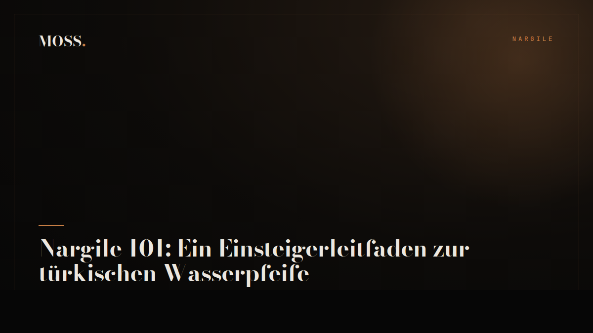 Nargile 101: Ein Einsteigerleitfaden zur türkischen Wasserpfeife