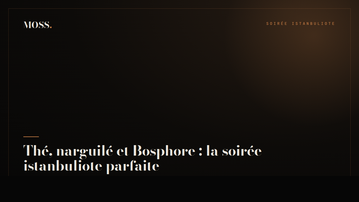 Thé, narguilé et Bosphore : la soirée istanbuliote parfaite